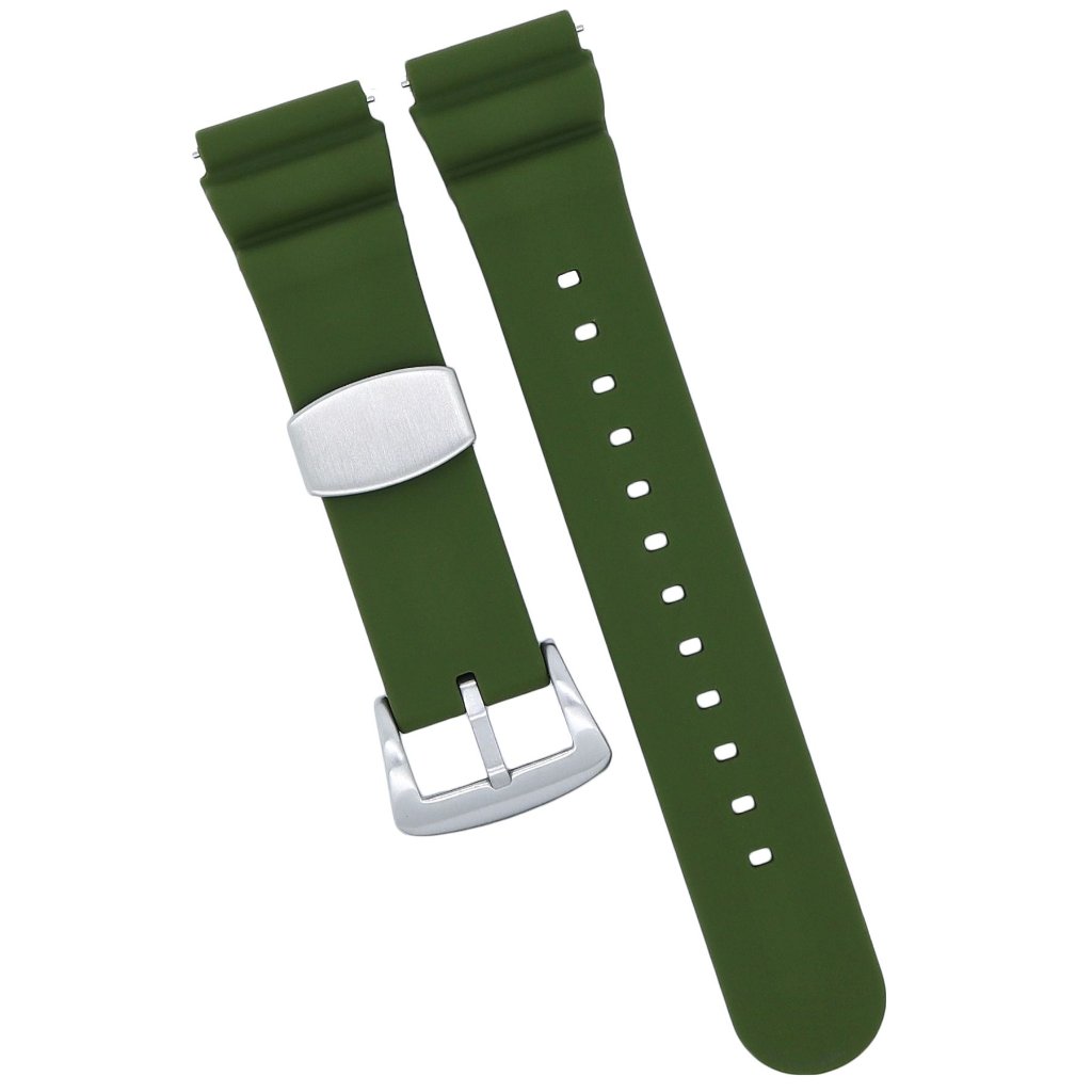 Green Silicone Watch Strap 182022mm